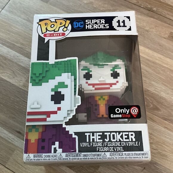 Funko Pop! 8-Bit #11 DC Heroes Chase Metallic Joker (Gamestop Exclusive) - Picture 9 of 9